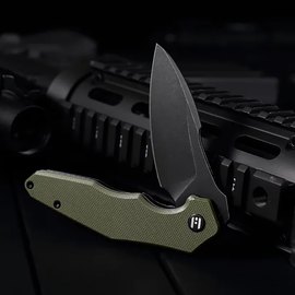 EDC нож Hightron Mini Ventura зеленый (HK05GRNBS), Покрытие клинка: BSW (Black Stonewash), Цвет : Зелёный, изображение 5