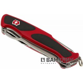 Нож Victorinox Delemont, RangerGrip 58 Hunter, 130 мм, красный/черный 0.9683.MC