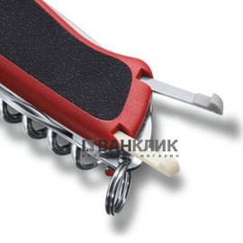 Нож Victorinox Delemont, RangerGrip 74, 130 мм, красный/черный 0.9723.C