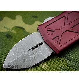 Нож Microtech Exocet Stonewash Apocalyptic merlot red 157-10APMR