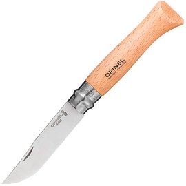 Ніж туристичний Opinel №9 Inox (001083), Марка сталі: Sandvik 12C27, Матеріал рукояті: Бук