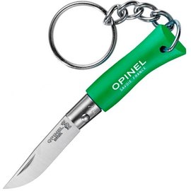 Маленький складной нож Opinel Keychain №2 Inox зеленый (002273), Цвет : Зелёный, Материал рукояти: Граб