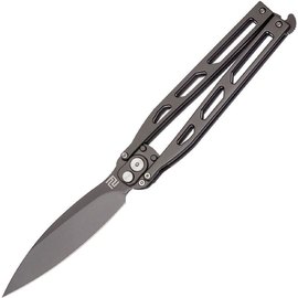 Ніж-метелик (балісонг) Artisan Kinetic Balisong Small black (1823PLS-BK), Колір: Black, Марка сталі: D2, Матеріал рукояті: Нержавіюча сталь