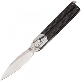 Ніж Artisan Kinetic Balisong D2 G-10 (1823PL-BKF), Колір: Чорний, Марка сталі: D2, Матеріал рукояті: Склотекстоліт (G10)