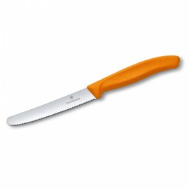 Набір ножів кухонних Victorinox SwissClassic, 11см, волн.лезвіе, 2шт. в блістері, помаранчевий 6.7836.L119B, Колір: Помаранчевий, Марка сталі: 440А, Матеріал рукояті: Пластик, зображення 2