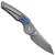Карманный нож Fox Jupiter Titanium Timascus (FX-555 DPB), Покрытие клинка: SW (Stonewash), Цвет : Timascus, изображение 2