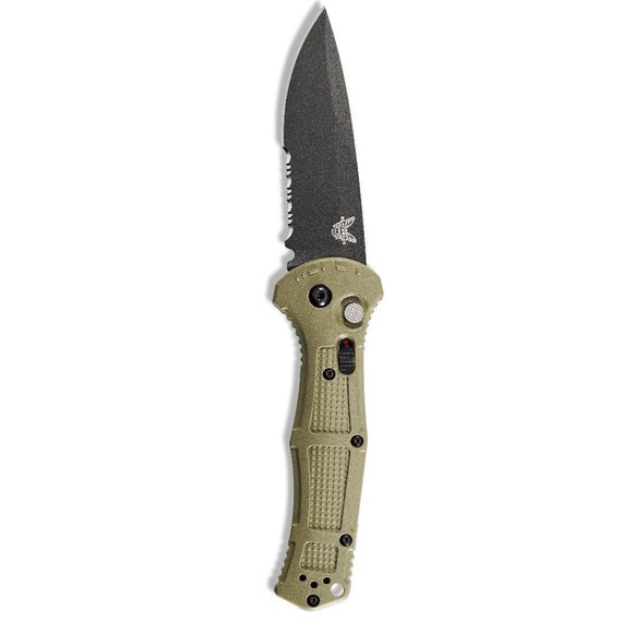 Нож тактический Benchmade Claymore Auto 9070SBK-1, Цвет : Зелёный, Марка стали: CPM-D2, Материал рукояти: Grivory, изображение 3