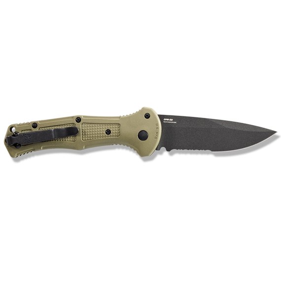 Нож тактический Benchmade Claymore Auto 9070SBK-1, Цвет : Зелёный, Марка стали: CPM-D2, Материал рукояти: Grivory, изображение 5