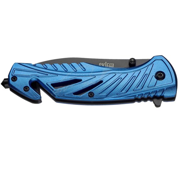 Нож Skif Plus Horse blue SPK6BL, Цвет : Синий, Марка стали: 3Cr13MoV , Материал рукояти: Алюміній, изображение 3