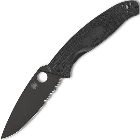 Нож Spyderco Resilience Black Blade FRN, полусеррейтор (C142PSBBK)