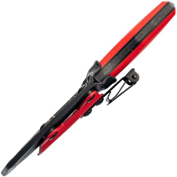 Нож N.C. Custom "Grave" bl/red G10, s/w, Цвет : Красный, Марка стали: X105, Материал рукояти: Стеклотекстолит (G10), изображение 4