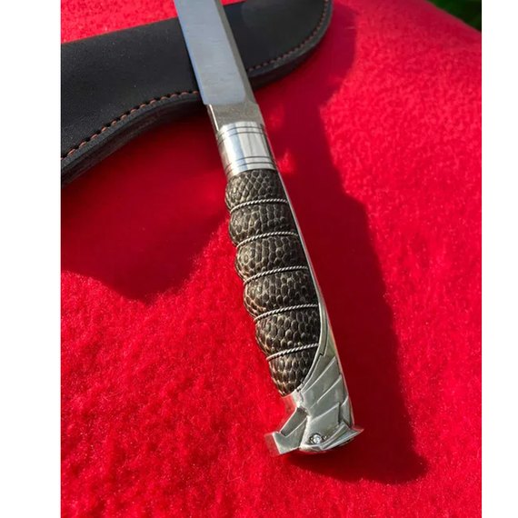 Нож сувенирный Орел 2.0 Серебро Цирконы Игуана, изображение 5