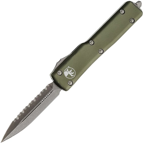 Ніж Microtech UTX-70 Double Edge Apocalyptic FS, серрейтор, od green 147-12APOD