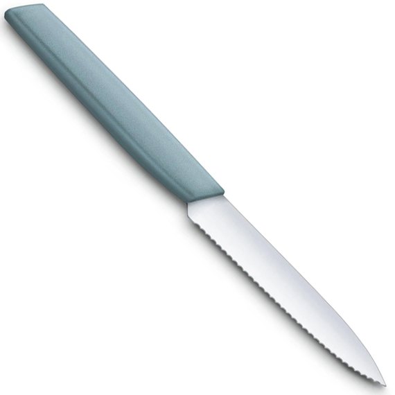 Ніж кухонний Victorinox Swiss Modern Paring 10см хвиль. з голуб.ручкою 6.9006.10W21, зображення 2