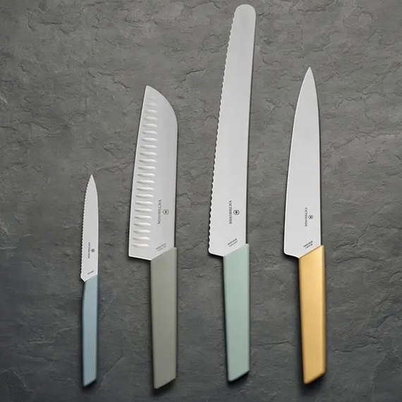 Ніж кухонний Victorinox Swiss Modern Paring 10см хвиль. з голуб.ручкою 6.9006.10W21, зображення 3