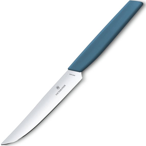 Нож кухонный Victorinox Swiss Modern Steak 12см с син. ручкой 6.9006.122