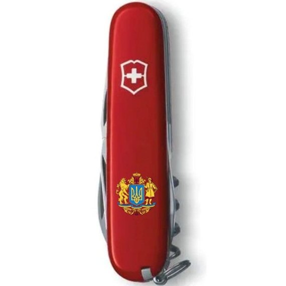 Багатофункціональний ніж Victorinox Climber Ukraine 1.3703_T0400u, Колір: Червоний, зображення 4