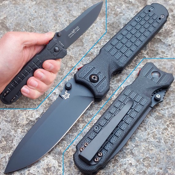 Ніж Fox Predator II black (FX-446 BS), Колір: Чорний, Марка сталі: N690Co, Матеріал рукояті: Еластополімер Forprene, зображення 3