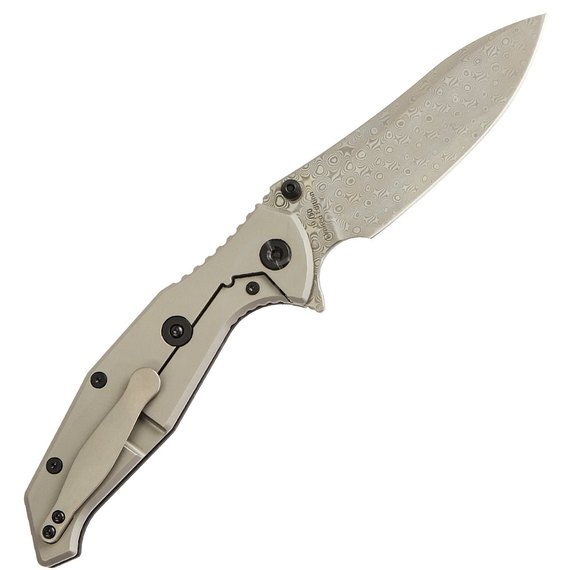Кишеньковий ніж Skif Adventure X Limited Edition, Damascus, CF (424X-CF-LE), Колір: Оливковий, Марка сталі: S35VN, Матеріал рукояті: Вуглецеве волокно, зображення 2
