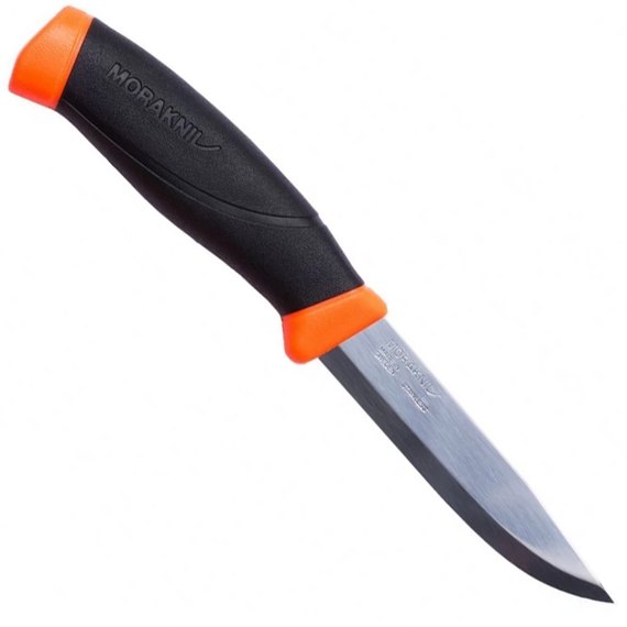 Ніж Morakniv Comapnion S Burnt Orange (14073), Колір: Чорно-помаранчевий, Марка сталі: Sandvik 12C27, Матеріал рукояті: Прогумований пластик
