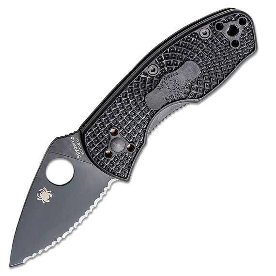 Ніж Spyderco Ambitious Lightweight Black Blade, серрейтор (C148SBBK)