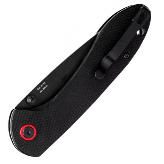 Карманный нож CJRB Fieldspar Black Blade black (J1912-BBK), Цвет : Чёрный, Марка стали: AR-RPM9, Материал рукояти: Стеклотекстолит (G10), изображение 2