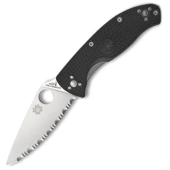 Ніж туристичний Spyderco Tenacious FRN, серрейтор (C122SBK)