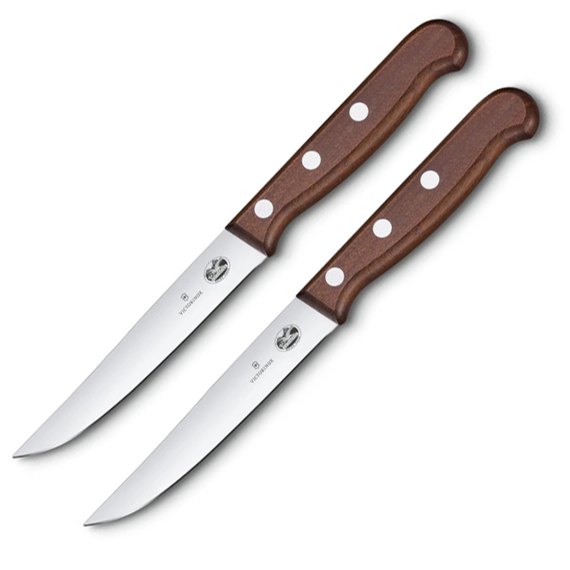 Набір кухонний Victorinox Wood Steak Set 2 ножі 12см з дерев. ручкою (GB) 5.1200.12G