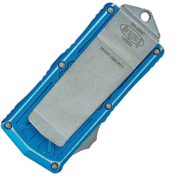 Кишеньковий ніж Microtech Exocet Double Edge Stonewash Distressed blue (157-10DBL), Колір: Блакитний, зображення 4