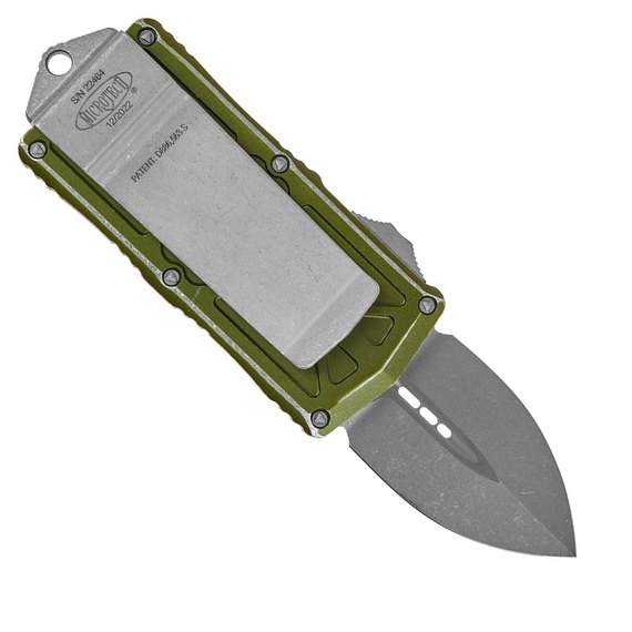 Кишеньковий ніж  Microtech Exocet Double Edge Stonewash Distressed od green (157-10DOD), Колір: Зелений, зображення 2