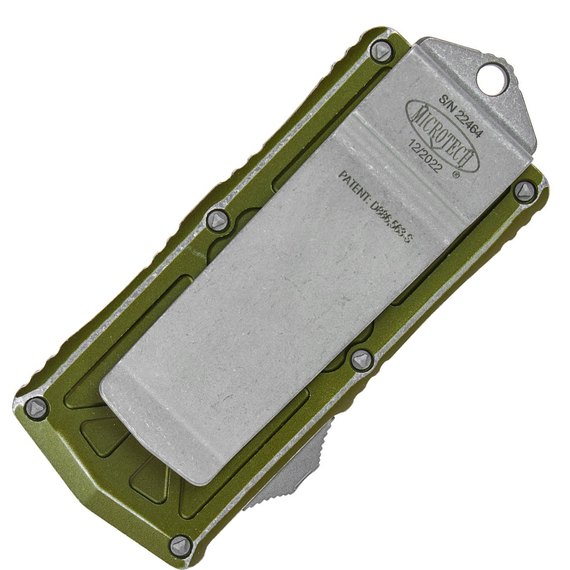 Кишеньковий ніж  Microtech Exocet Double Edge Stonewash Distressed od green (157-10DOD), Колір: Зелений, зображення 4