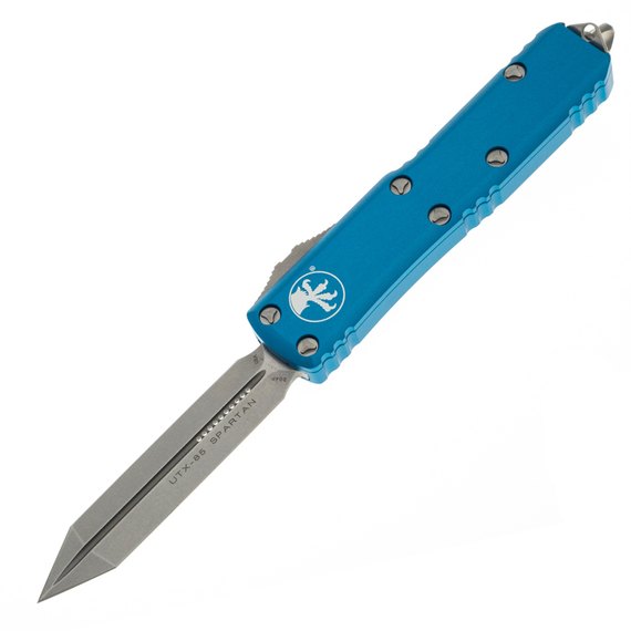 Кишеньковий ніж Microtech UTX-85 Spartan Stonewash Distressed blue (231-10DBL), Колір: Синій