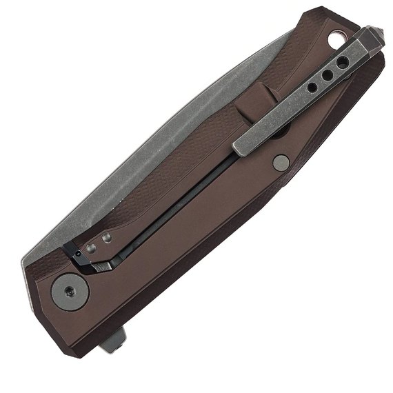 Карманный нож Lionsteel Myto brown (MT01A EB), Покрытие клинка: Black Stonewashed, Цвет : Коричневый, изображение 4