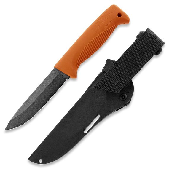 Нож тактический Peltonen M07 Ranger Knife Orange Handle (teflon, composite) FJP133, Покрытие клинка: Black PTFE (Teflon), Цвет : Оранжевый, изображение 3