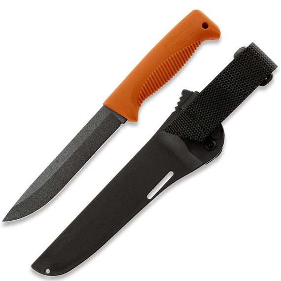 Нож тактический Peltonen M95 Ranger Knife Orange Handle (teflon, composite) FJP134, Покрытие клинка: Black PTFE (Teflon), Цвет : Оранжевый, изображение 2