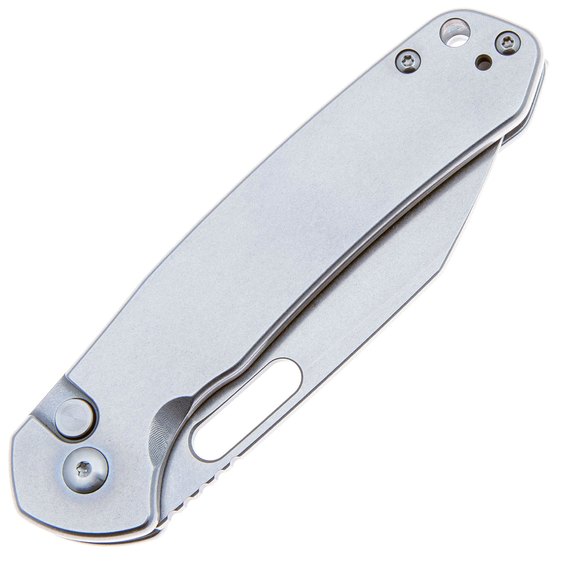 Карманный нож CJRB Pyrite Wharncliffe Steel handle (J1925A-ST), Покрытие клинка: SW (Stonewash), Цвет : Серый, изображение 3