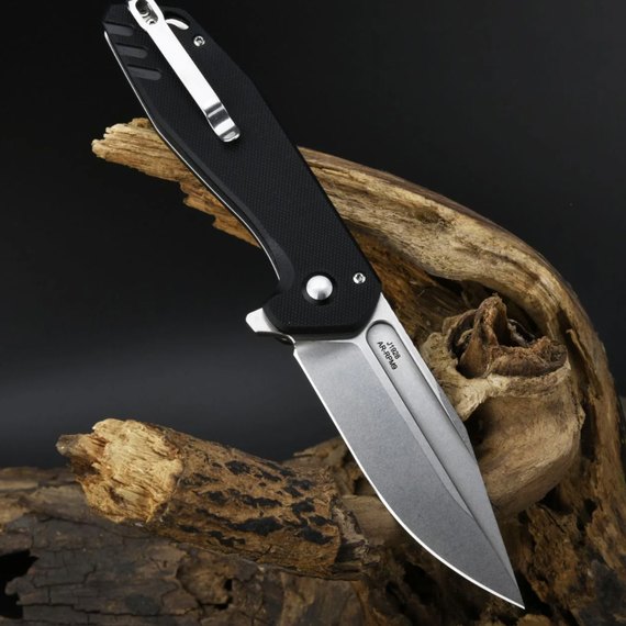 Кишеньковий ніж CJRB Riff SW black (J1928-BK), Покриття клинка: SW (Stonewash), Колір: Чорний, зображення 5