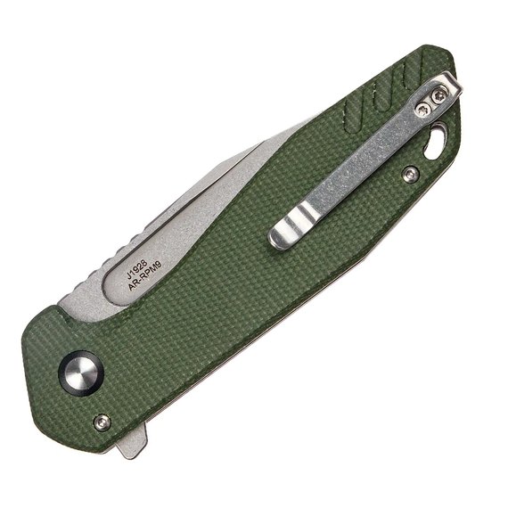 Карманный нож CJRB Riff SW Micarta green (J1928-MGN), Покрытие клинка: SW (Stonewash), Цвет : Зелёный, изображение 3