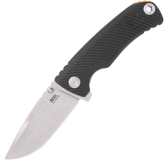 Нож туристический SOG Tellus ATK, Black/Blaze Orange (11-06-02-43), Покрытие клинка: SW (Stonewash), Цвет : Black/Orange