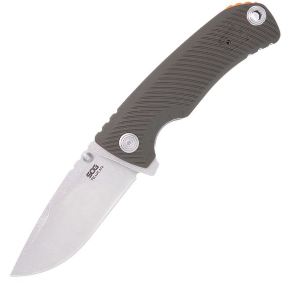 Нож туристический SOG Tellus ATK, Olive Drab/Orange (11-06-01-43), Покрытие клинка: SW (Stonewash), Цвет : Оливковый/Оранжевый