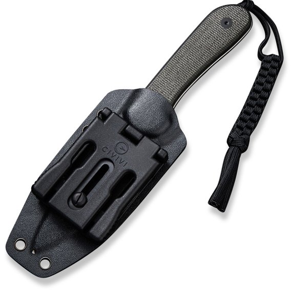 Нож туристический Civivi Fixed Blade Elementum черный C2105B, Покрытие клинка: SW (Stonewash), Материал рукояти: Мікарта, изображение 5