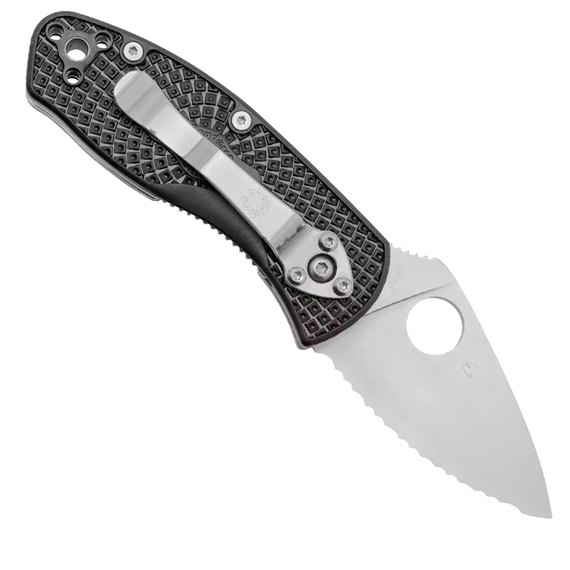 Маленький складной нож Spyderco Ambitious Serrated Black (C148SBK), изображение 2