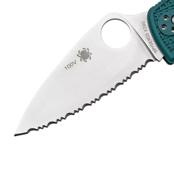 Карманный нож Spyderco Leafjumper Serrated Blue (C262SBLK390), изображение 3
