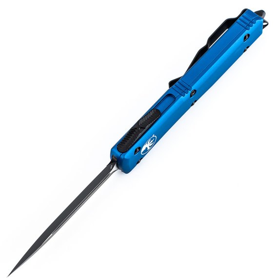 Карманный нож Microtech Ultratech Double Edge blue (122-1BL), Покрытие клинка: Black, Цвет : Blue, изображение 2