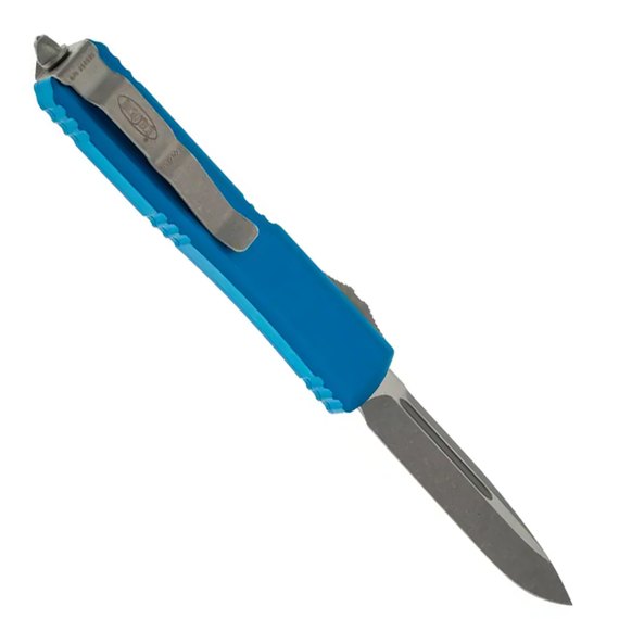 Кишеньковий ніж Microtech Ultratech Drop Point Apocalyptic Blue (121-10APBL), Покриття клинка: SW (Stonewash), Колір: Blue, зображення 2