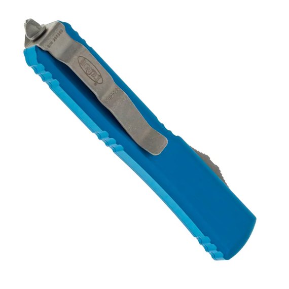 Кишеньковий ніж Microtech Ultratech Drop Point Apocalyptic Blue (121-10APBL), Покриття клинка: SW (Stonewash), Колір: Blue, зображення 3