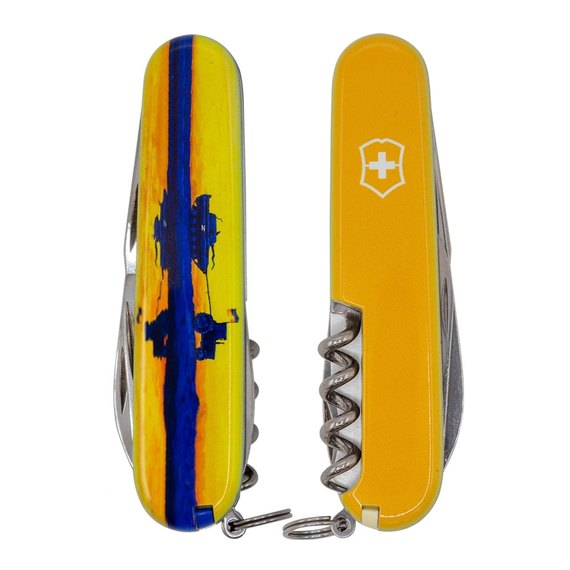 Многофункциональный нож Victorinox Climber Ukraine Марка с трактором 1.3703.3.T3110p, Принт: Марка с трактором, изображение 2