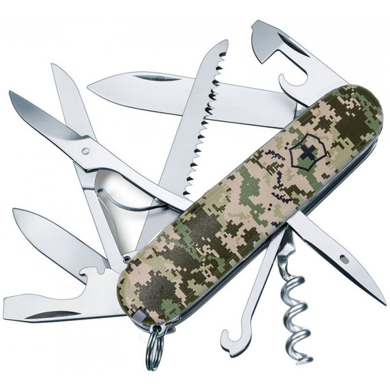 Многофункциональный нож Victorinox Huntsman Army Пиксель 1.3713.3.W3940p, Цвет : Green, Принт: Пиксель