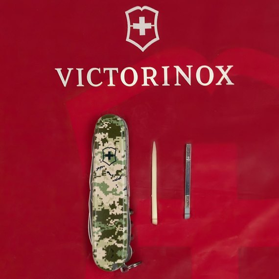 Многофункциональный нож Victorinox Huntsman Army Пиксель 1.3713.3.W3940p, Цвет : Green, Принт: Пиксель, изображение 6