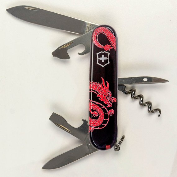 Багатофункціональний ніж Victorinox Spartan Zodiac Червоний дракон 1.3603.3.Z3361u, Принт: Червоний дракон, зображення 3
